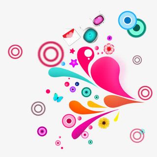 多彩泡泡装饰免抠