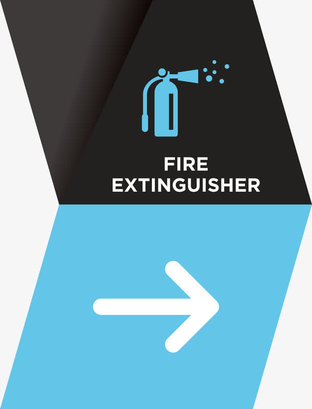 导视指示系统右边灭火器免抠