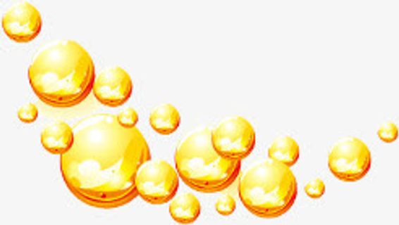 黄色晶莹椰油创意免抠