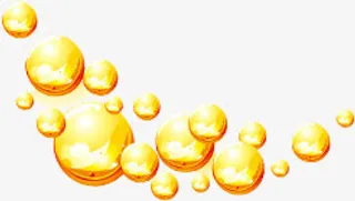 黄色晶莹椰油创意免抠