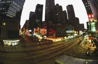 香港夜景鱼眼镜头免抠