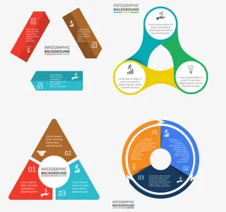 彩色圆饼结构分析图素材矢量免抠