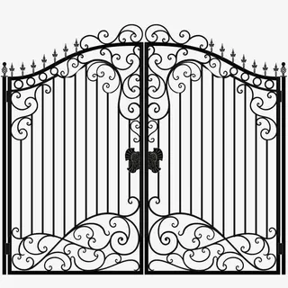 创意花纹铁门免抠