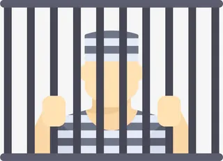 卡通关在*牢笼里的囚犯免抠