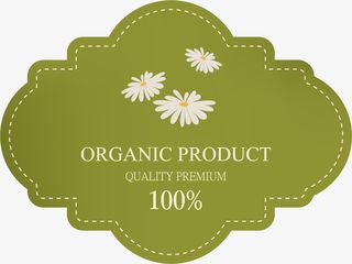 绿色清新鲜花标签免抠