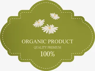 绿色清新鲜花标签免抠