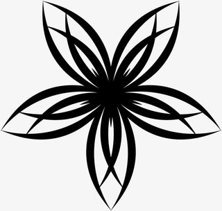 创意手绘花瓣重叠图案免抠