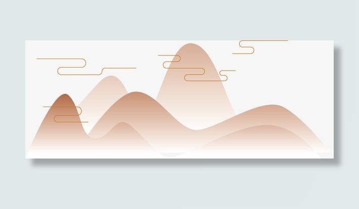 手绘 国风 山纹 祥云免抠