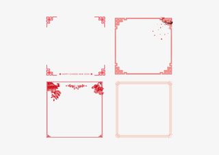 中国红装饰边框免抠