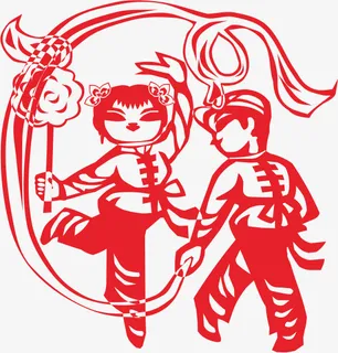 双人扭秧歌免抠