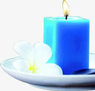 蓝色蜡烛火光卡通效果免抠