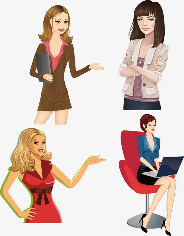 职业女性矢量图免抠