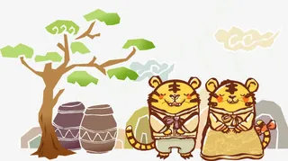 大树边上的矢量老虎免抠