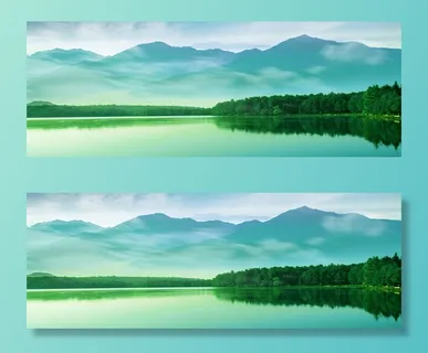 旅游烟雨中的山水清新背景banner高清摄影风景背景