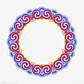 藏式彩色圆环免抠