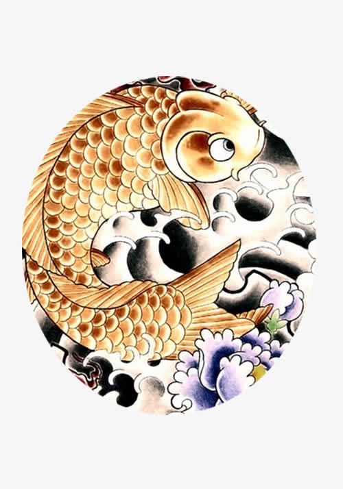 金色鲤鱼免抠