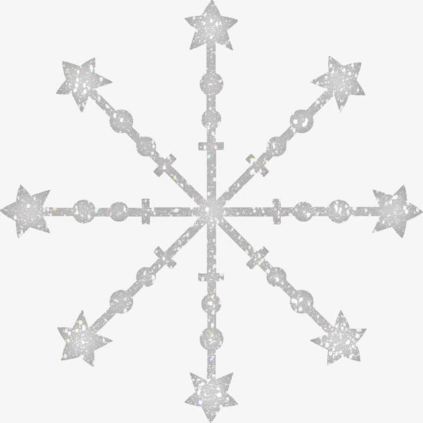 白色星星雪花免抠