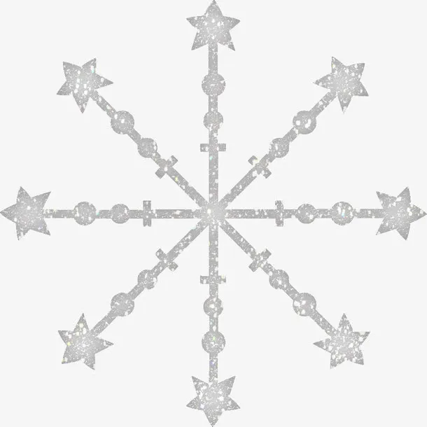 白色星星雪花免抠