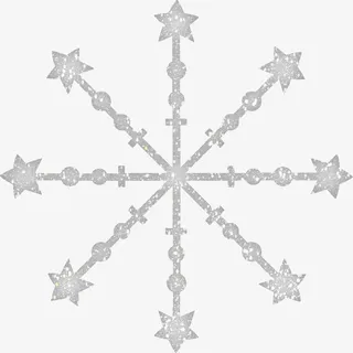 白色星星雪花免抠