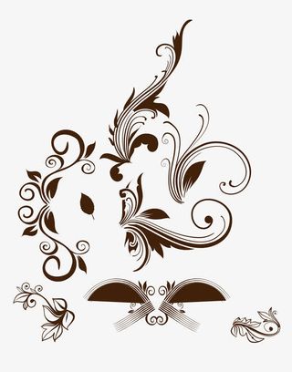 背景墙花  矢量边框