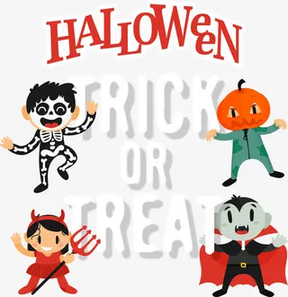 万圣节小鬼装饰矢量素材免抠