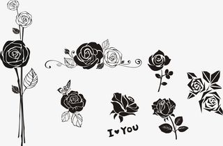 玫瑰花矢量AI免抠