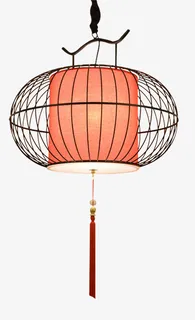 新中式创意鸟笼灯免抠