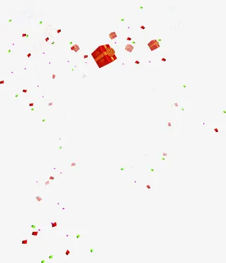 活动海报漂浮礼盒效果免抠