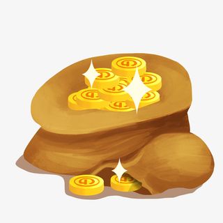 一袋金币元素免抠