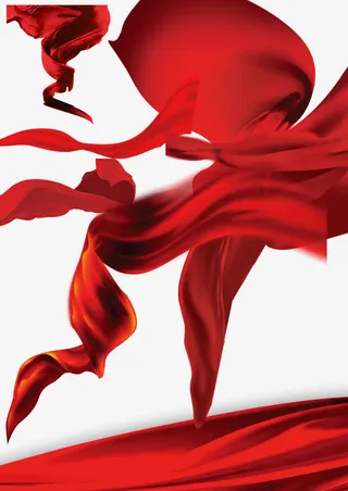 红色丝带绸缎大合集免抠