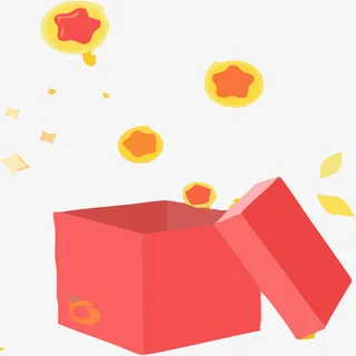 矢量红色礼盒免抠