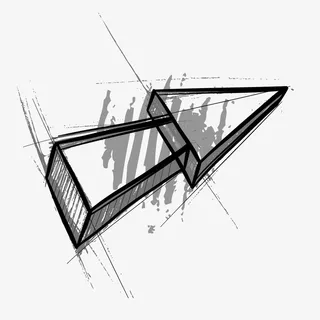 卡通时尚银色弯曲箭头装饰PPT免抠