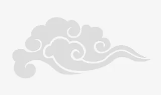 手绘灰色复古祥云花纹免抠