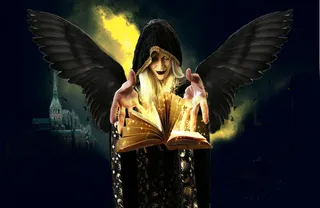 魔法师翻书宗教背景图片高清