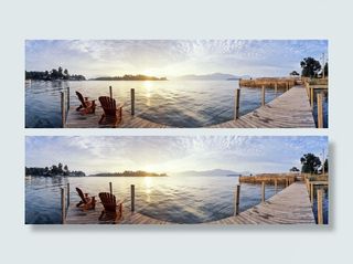 美国纽约乔治湖的早晨背景图免抠