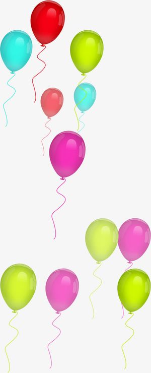 手绘儿童节彩色气球免抠