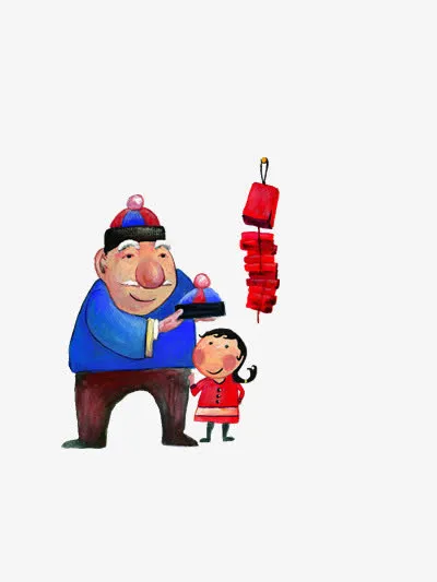 老爷爷和小孩免抠