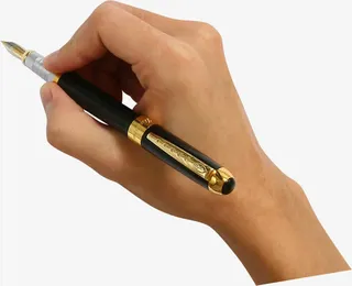 手握钢笔七夕免抠