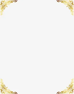 欧式金黄婚礼花纹边框免抠