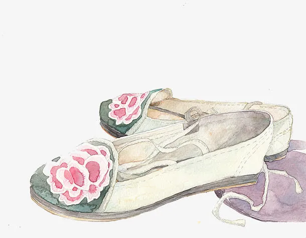 唯美古风水彩插画免抠