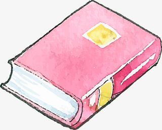 粉色可爱水彩书本免抠