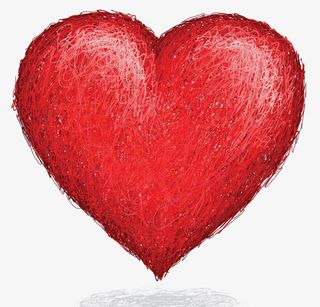 手绘红心免抠