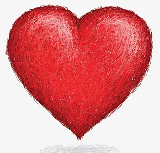 手绘红心免抠
