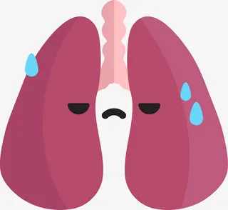 卡通紫色负担的肺免抠