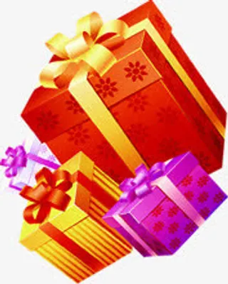 扁平风格创意合成礼盒包装图案免抠