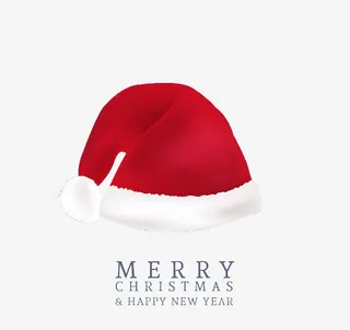 圣诞帽贺卡矢量免抠