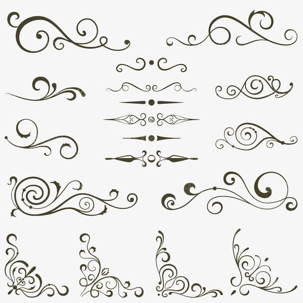 精美欧式花纹矢量素材免抠手绘/卡通卡通元素