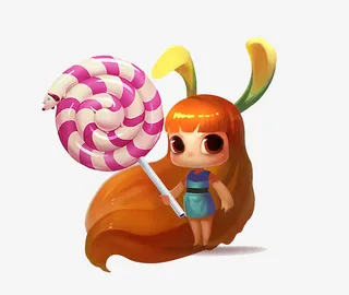 拿着糖果的女孩免抠