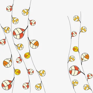 秋天装饰插图树枝叶免抠
