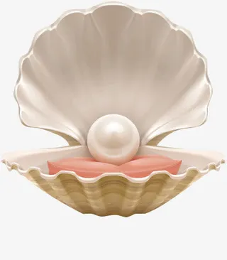 贝壳里的白珍珠免抠